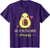 Heren t shirts leven is beter met avocados schattige avocado minnaar t-shirt