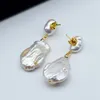 Stud Genuine Baroque Women's Earrings Drop Shape White Natural Freshwater Pearl Pendant Handmade Fashion Jewelry 231115