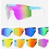 2023 Pits originaux Vipers Sport Google Tr90 Lunettes de soleil polarisées pour hommes / femmes Eyewear à vent d'extérieur 100% UV Mirored Lens Gift
