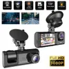 auto dvr 3 Lens 1080P Dashcam Voor Achter Binnen Auto Camera Bewegingsdetectie G-sensor Loop Recording Black Box voor Auto's Videorecorder Dvr Q231115