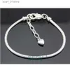 Kette 10 Teile/los Silber Überzogene Karabinerverschluss Schlangenkette Charme Herz Armbänder Armreifen Für Europäische Perlen Schmuck DIY Sets PP13L231115