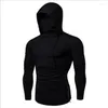 Racing Jackets Mens Gym Thin Hoodie Long Sleeve Hoodies With Mask Sweatshirt Casual Splice Large Open-Forked Hooded Tops