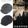 Bérets Hommes Tweed British Newsboy Hat Herringbone Gatsby Hat Street Hats Octogonal Brim Hat Four Seasons Hip Hop Beret Painter HatL231115