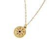 Colares de pingente selvagem livre banhado a ouro aço inoxidável colar circular geométrico para mulheres charme minimalista vintage jóias na moda