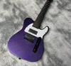 Stephen 7 strängar Metallic Purple Electric Guitar String Thru Body Bridge White Pearl PickGuard China Emg Pickups 9V Battery Box Black Hardawre