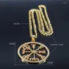 Naszyjniki wiszące 2023 Moda Amulet Viking Naszyjnik ze stali nierdzewnej Złota Kolor Mężczyźni/Kobiet Jewelry Cadenas de Oro N3048S05