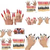 Party Favor Halloween Day Props Vampire Zombie False Finger Sets Ghost Witch Fingernils Decoration WA1042 Drop Delivery Home Garden DHMRK