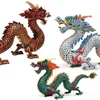 Objets décoratifs Figurines Figurine de dragon chinois Ornement de bureau en PVC Statue de dragon Feng Shui pour la décoration intérieure Cadeaux pour enfants Couleur vive 231114