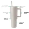 SIM 40oz en acier inoxydable Tubler revêtement Capacité de paille Camping Big Logo Handle Tub Tub Bottle extérieur Pouiner avec tasse en acier Couvercle Secon Terb