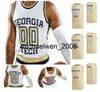 Mich28 NCAA College Georgia Tech Jaquetas Amarelas Basquete Jersey 12 Khalid Moore 13 Coleman Boyd 14 David Didenko 2 Shembari Phillips Personalizado