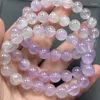 Link Bracelets Wholesale 1pcs Natural Lavender Amethyst Bracelet 10mm Round Bead Genuine Semi-Precious Gem Stone Jewelry 18cm