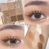 Ögon Shadow 9 Colors Glitter Gold Brown Eye Shadow palett