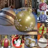 Dekoracje świąteczne 60 cm Giant PVC nadmuchiwane ozdobne kulki drzewa Xmas Outdoor Decoration Rok Prezent 231115