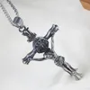 Pendant Necklaces Jesus Crucifix Stainless Steel Cross Necklace Vintage Big Christian Religion Jewelry For Men Prayer Gifts LN3027
