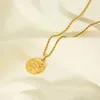 Pendant Necklaces 18k Gold Plated Stainless Steel Sunflower Sungod Round Necklace For Women Men Metal Celestial Abstract