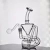 Heißer Verkauf Shisha Glas Wasserpfeife Bong Dabber Rig Recycler Wasserbongs 10mm weiblicher Aschefänger Bong mit männlichem Glasölbrennerrohr und Schüssel