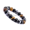 Charm Bracelets Voleaf Natural Stone Bracelet Beaded Bracelets For Men Tiger Eye Beads Jewellery Vbr116 Drop Delivery Jewelry Bracelet Dhmdz