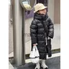 Para baixo casaco crianças meninas inverno quente engrossado jaquetas para baixo longo casaco jaqueta outwear 5-12 anos bebê crianças roupas q87 j231115