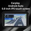 カーDVR 5インチモーターサイクルGPS 1080p CarPlay Android Auto Dashcam with WiFiデュアルレンズオートバイブラックボックスナイトビジョンビデオレコーダーQ231115