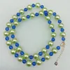 Chains Beautiful Fashion 10mm Green Shell Pearl &6mm Blue Jade Round Beads Necklace 24" Fine Ladies Jewelry Gift 2023