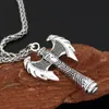 Pendentif Colliers Hommes Viking Axe Amulette Collier Nordique Avec Sac Cadeau