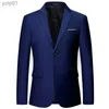 Мужские куртки New li роскошный мужской пиджак большого размера 6XL Тонкий однотонный пиджак модный деловой банкетный свадебный пиджак S-6XLL231115