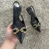 Dress Shoes 2023 Black Leather Woman Pumps Slingbacks Pointed Toe High Heels Stiletto Sexy Party Women Plus Size 42 231115