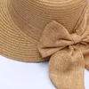 Wide Brim Hats Sun Hat Female Ribbon Bow-knot Beach Casual Summer Shade Anti Uv Cap For Women