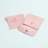 JAGITY JEDZIONA 20 Snap Mikrofibry Button Pink Wedding Favors Velvet Pierścień Naszyjka Opakowanie Organizator Bag Organizator