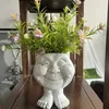 庭の装飾1PCマグリーの顔の彫像プランター面白いマグル樹脂彫刻表現植木鉢ホームパティオ装飾231115