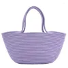 Sacs de soirée 2023 Casual Couleur Solide Sac tissé Femmes Petit fourre-tout Paille Plage Vacances Voyage Shopping Shopper Sac à main Femme Ouverte