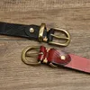Belts 2.8CM Real Genuine Leather Belt Female Natural Cowskin Fashion Quality Solid Copper Buckle Pattern Designer Women Belt For Jeans Q231115