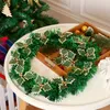 Fiori decorativi 5/10 pezzi foglie artificiali di Natale con stame di bacche ghirlanda fai da te ghirlanda per feste di Natale forniture per la casa decorazione di nozze