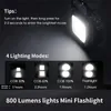 Utomhus Gadgets Mini Camping Keychain Light Pocket Multifunktionellt klipp Ficklampe USB -laddningsbara LED Portable Bright Work Cob Lantern 231115