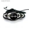 Kedja mode kreativ design tecknad arktisk glas pärla läder armband ltilayer flätade armband handgjorda smycken gåvor231115