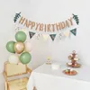 Decorazione per feste Ins Verde Primo compleanno Ghirlanda Stamina Banner Baby Shower Bosco selvaggio Tema foresta Palloncino Sfondo porta palloncini