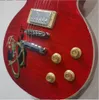 Customized electric guitar, red tiger flame pattern decoration, three-dimensional pattern decoration, free shipping