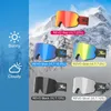 Maschere da sci Maschere da sci Set magnetico Maschere da snowboard ad ampia visione per uomo Donna Occhiali da sci Protezione antiappannamento UV400 Occhiali da neve OTG 231115