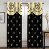 Curtain 2pcs Luxury Golden Abstract Baroque Print Polyester Curtains for Bedroom Office Kitchen Living Room Window Treatment Home Decor 231115