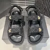 Sommer-Vati-Sandalen Designer-Sandalen Damen Klettverschluss-Sandale Leder Slider Slide Casual Slides Plateauschuh Gummi wasserfest schwarz weiß Sandale Flip-Flops