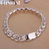 Chaîne de haute qualité mode vente chaude 925 Bracelets en argent charme 10MM chaîne hommes femmes cadeau de mariage livraison gratuite prix d'usine L231115