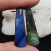 Pietre preziose sciolte Pietra preziosa naturale Labradorite Ossidiana Intarsio Orecchini Perline Coppia 30x9x4mm 3,8 g