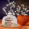 ディナーウェアセットクッキートレイリッドケーキプラッターサーバードームカップケーキホルダーカバーデザートディスプレイスナックスタンド透明ガラス