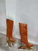 Chaussures de créateur classiques de nouvelle couleur pour femmes, bottes hautes Alex de luxe en cuir de veau en peau de mouton, mode sexy, bottes à talons hauts pointus, chaussures d'usine