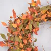 Decorative Flowers Fall Wreaths For Front Door 19.7inches Autumn Decoration Pumpkin Leaf Halloween Party Supplies Harvest Festival