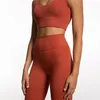 Europäische und amerikanische Explosionen Lulu Original Yoga Anzug Frauen dünne Schulter Schönheit zurück Sport-BH hohe Taille Sport Yoga Hosen Set E720 #