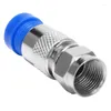 RG6 F Type Connector Coax Coaxial Compression Fitting 20 Pack (Blue)