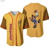 Vestes pour hommes Chip 'N' Dale Rayé Brown Baseball Nom personnalisé Baseball Hommes Femmes Court Sle Top Fashion ShirtsL231115