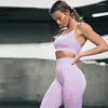 Yoga Kıyafetleri Spor Salonu Pantolon Kadın Yüksek Bel Dikişli Hollow Sport Kadın Koşu Eğitim Fitness Tayt