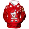 Herren Hoodies Sweatshirts Weihnachten Kapuze für Männer 3D Santa Claus Print Herbst Winter Langarm Sweatshirt Casual Top Übergroße Kleidung 231114